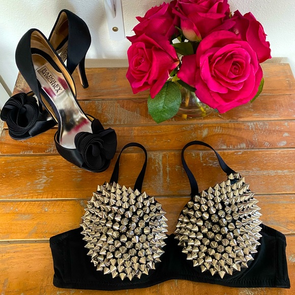 Good Time Metallic Spiked Studded Push-up Bra (Size 34B)🌹 - Picture 6 of 15